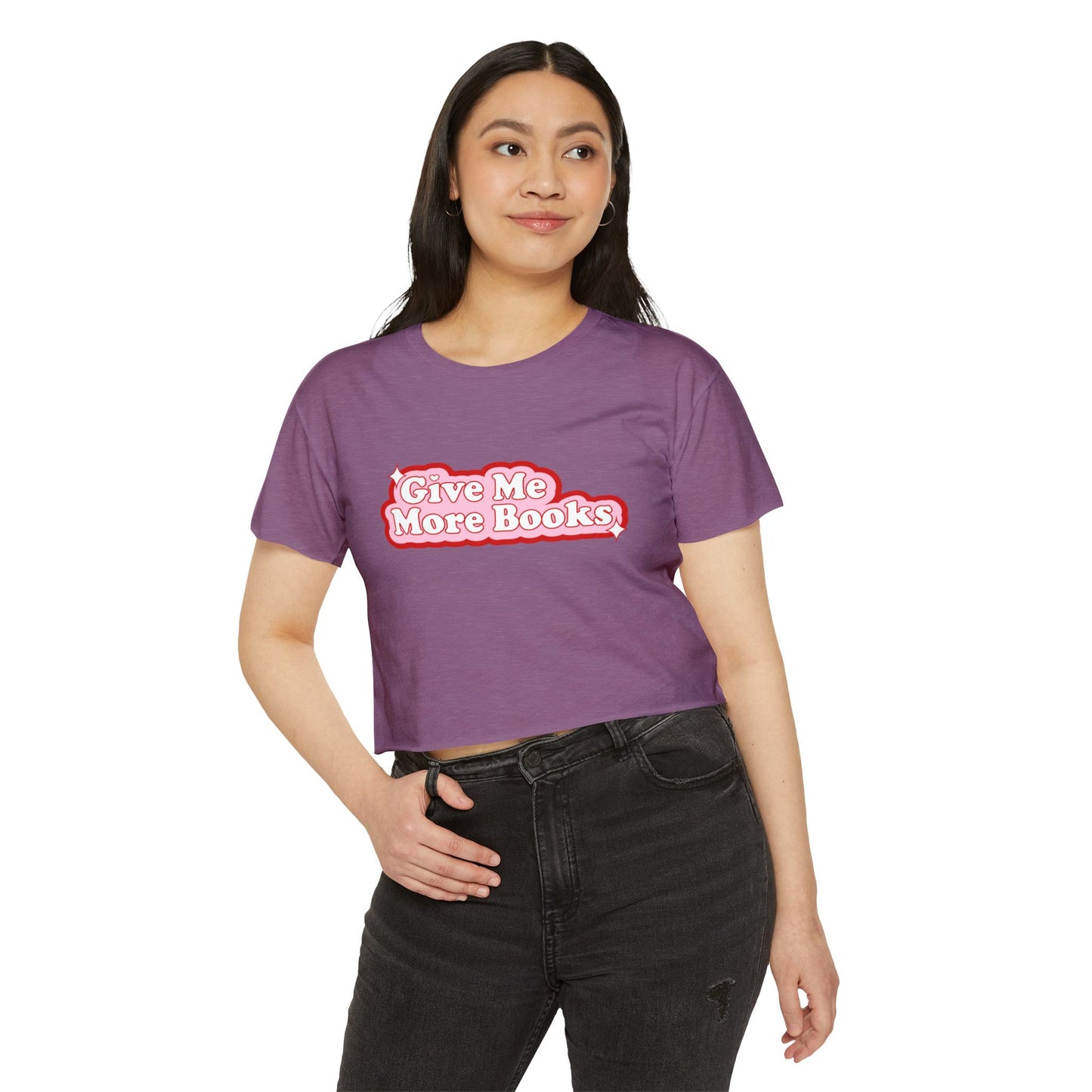 Give Me More Books Crop Top