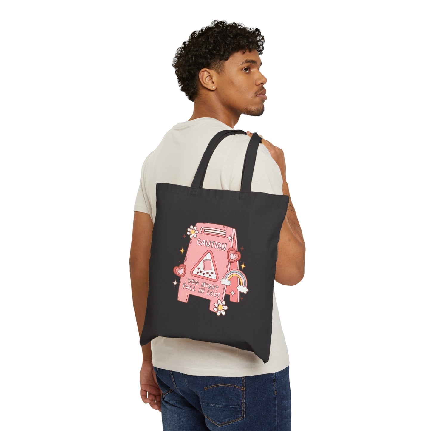 Caution: You Might Fall in Love Canvas Tote Bag