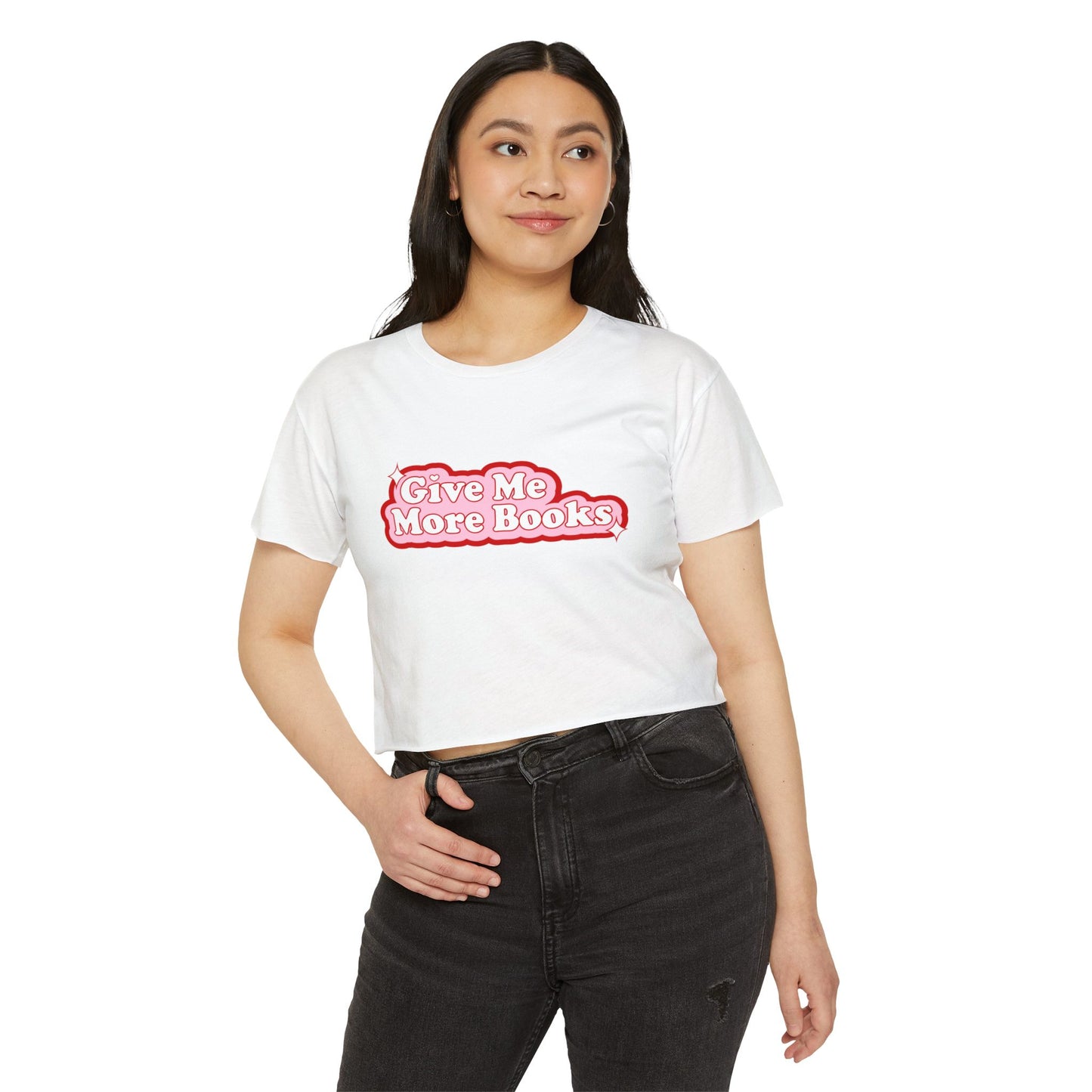 Give Me More Books Crop Top