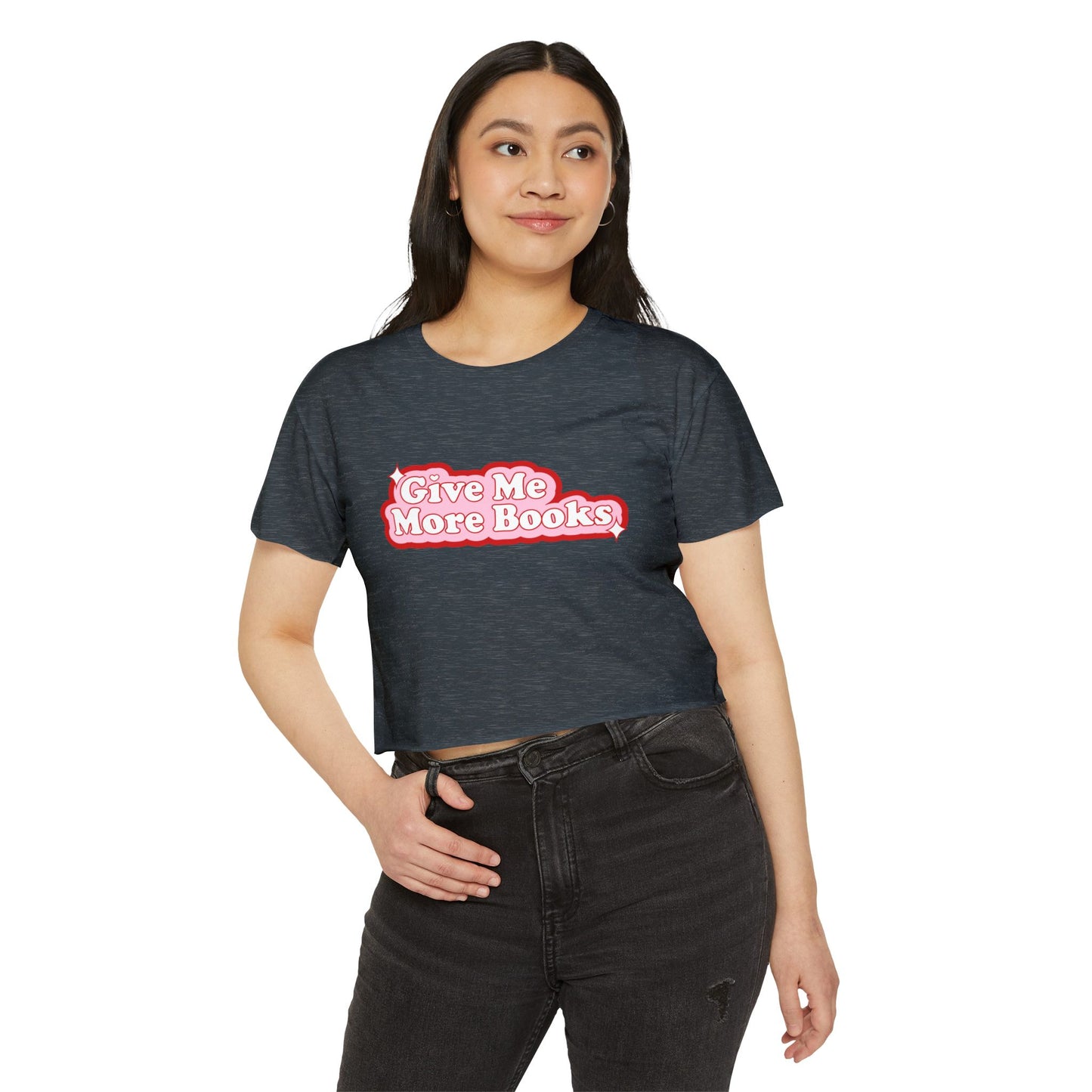 Give Me More Books Crop Top