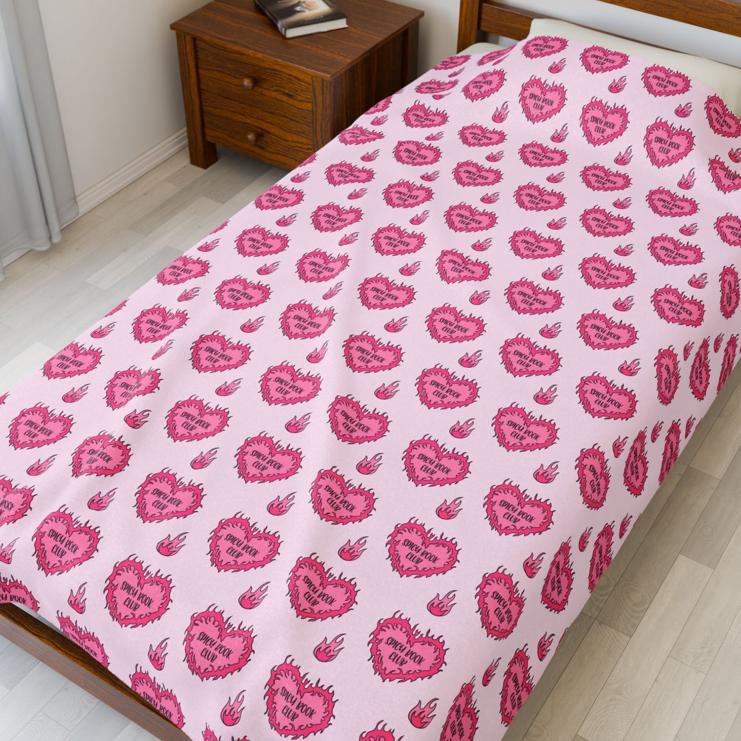 Cozy Spicy Book Club Velveteen Plush Blanket