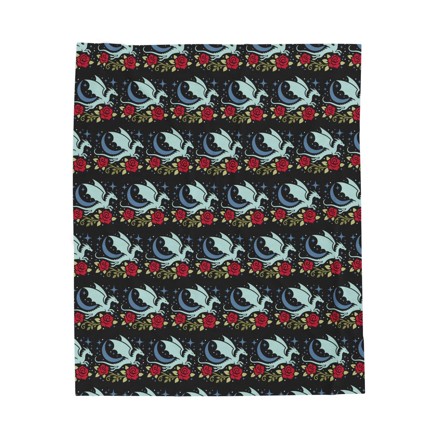 Floral Dragon Velveteen Plush Blanket