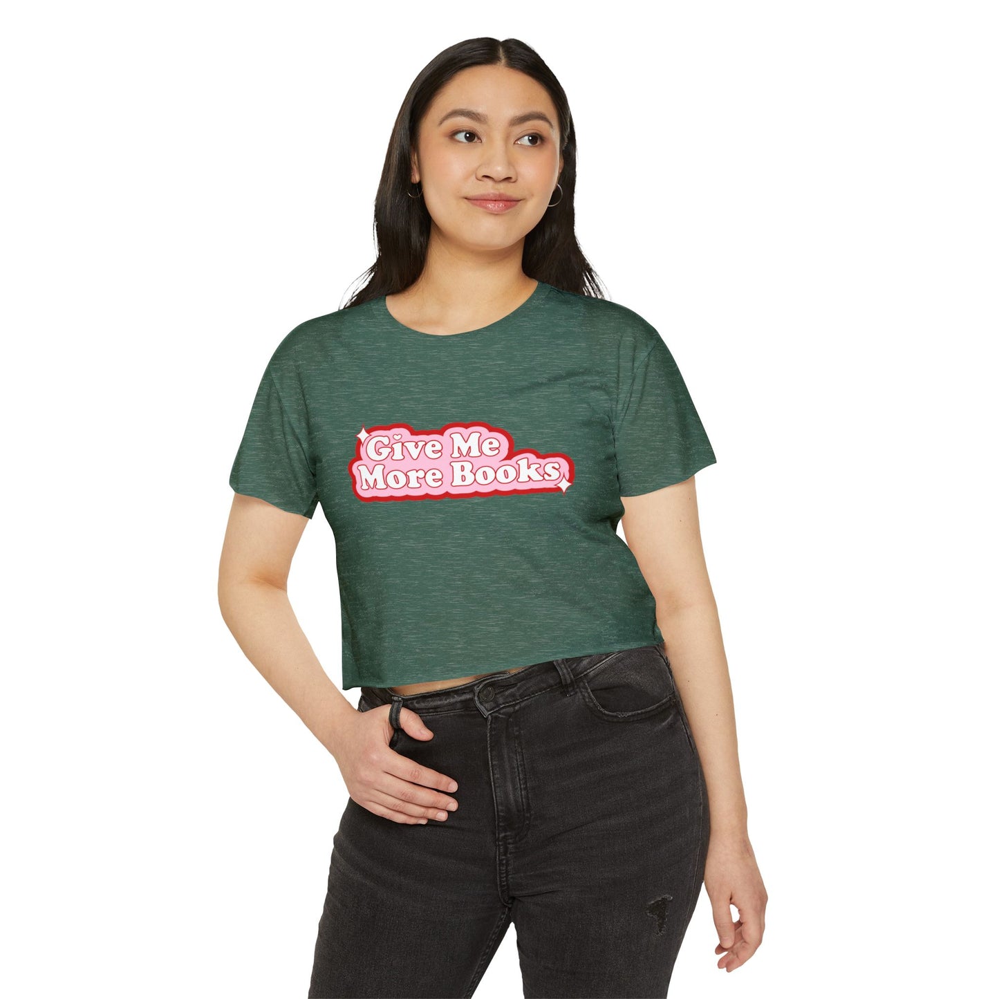 Give Me More Books Crop Top
