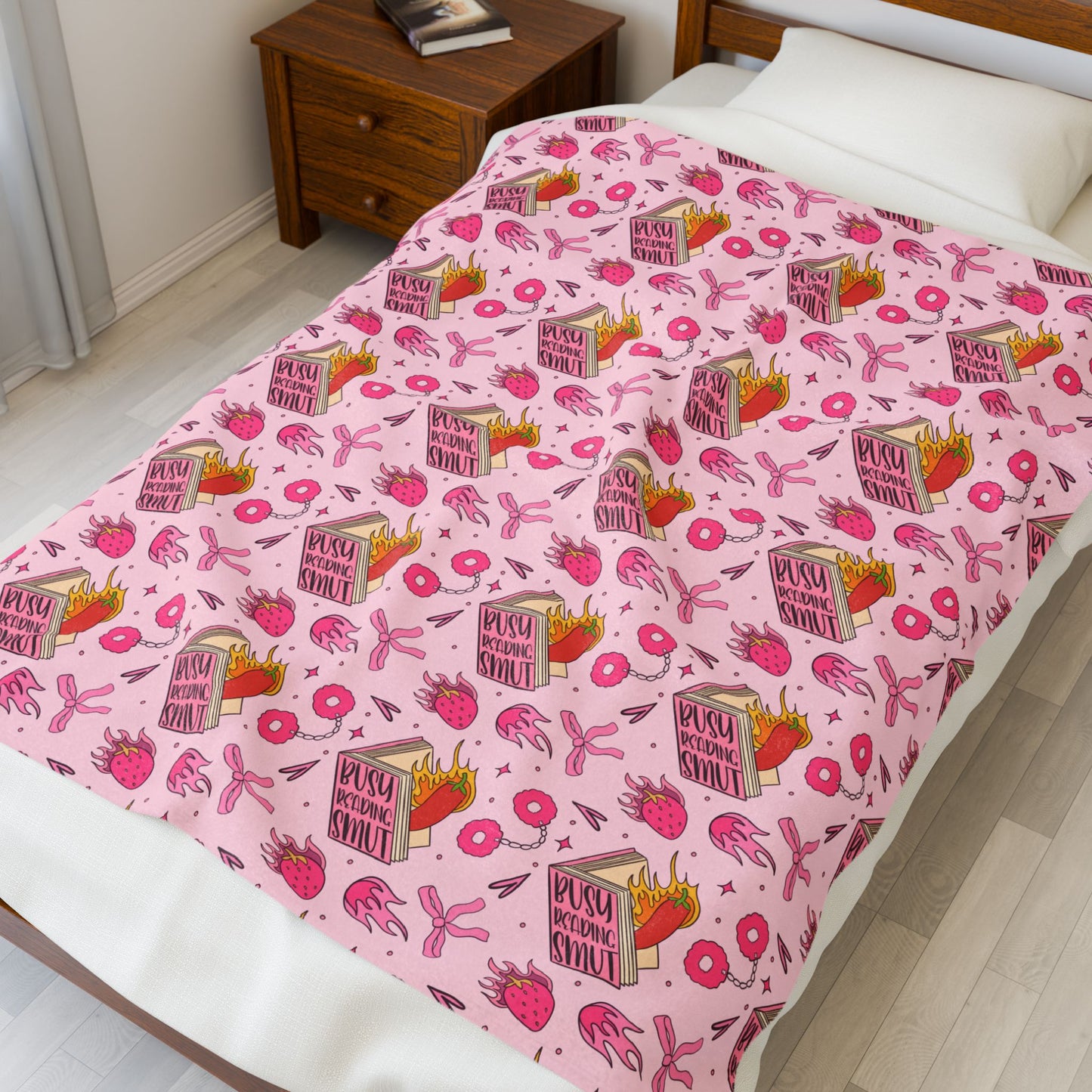 "Busy Reading Smut" Velveteen Plush Blanket