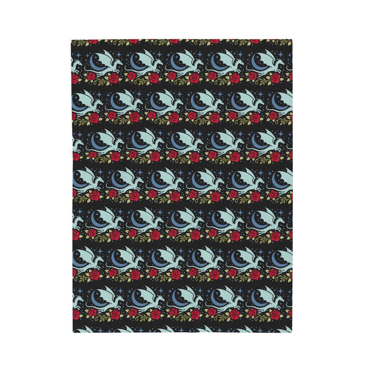 Floral Dragon Velveteen Plush Blanket