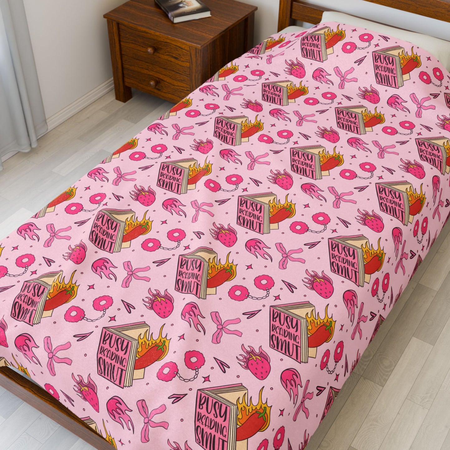 "Busy Reading Smut" Velveteen Plush Blanket