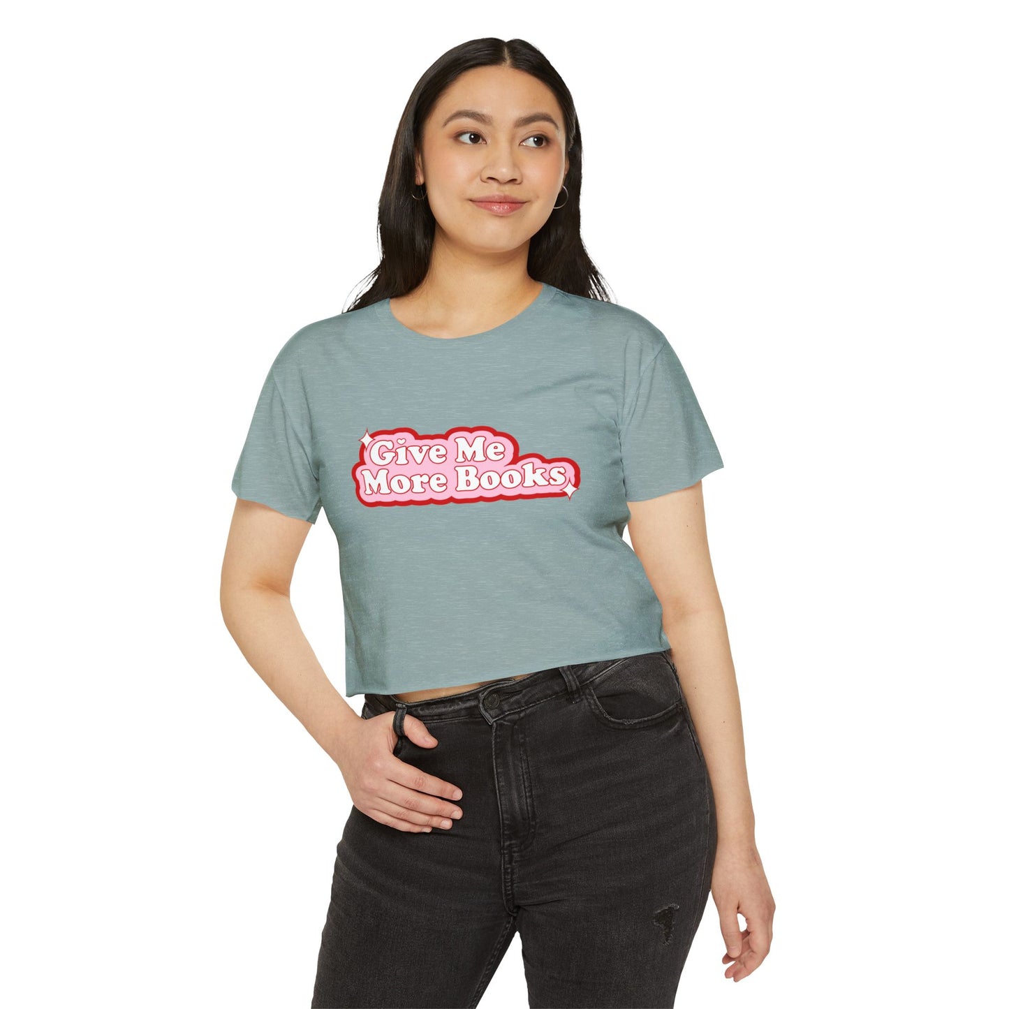 Give Me More Books Crop Top
