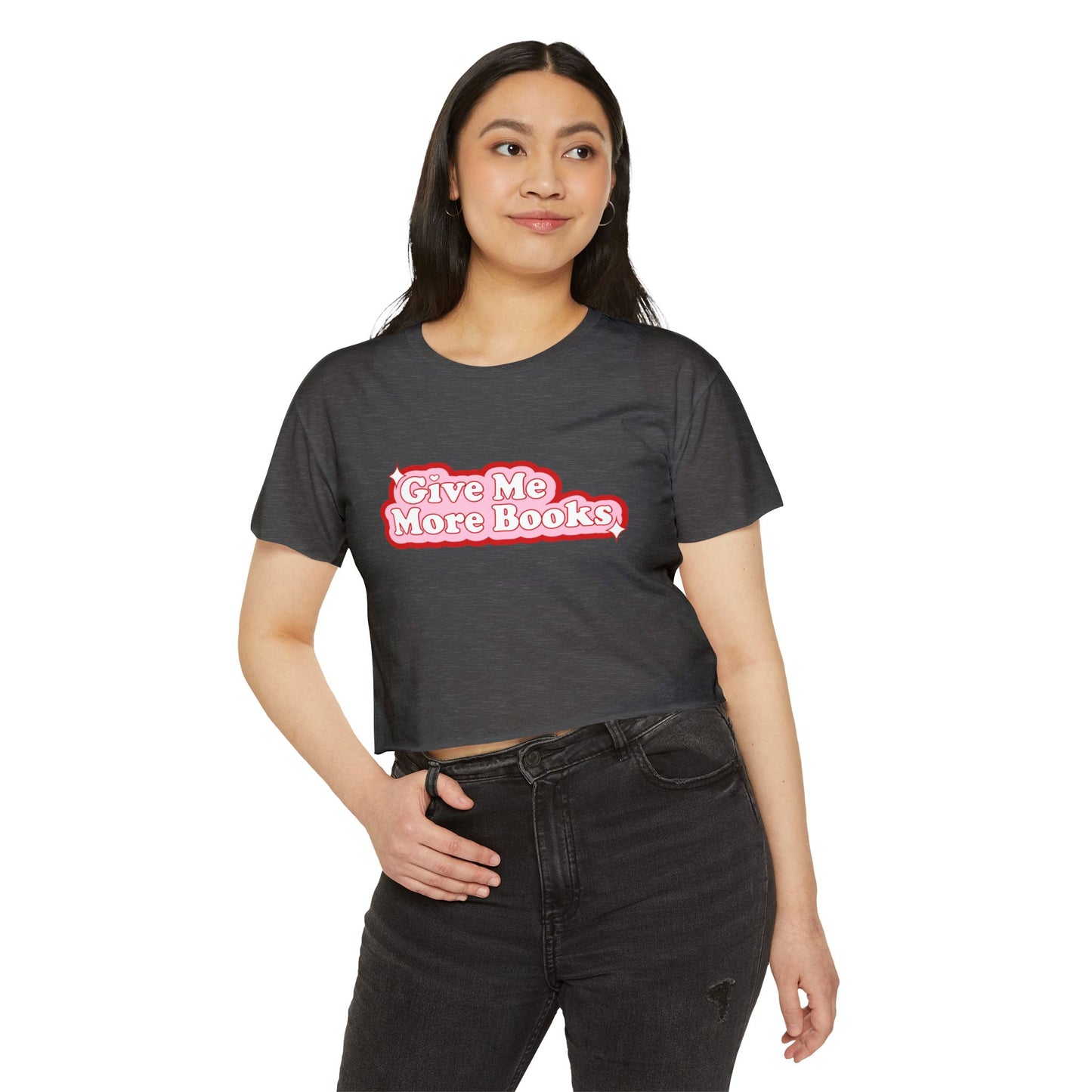 Give Me More Books Crop Top