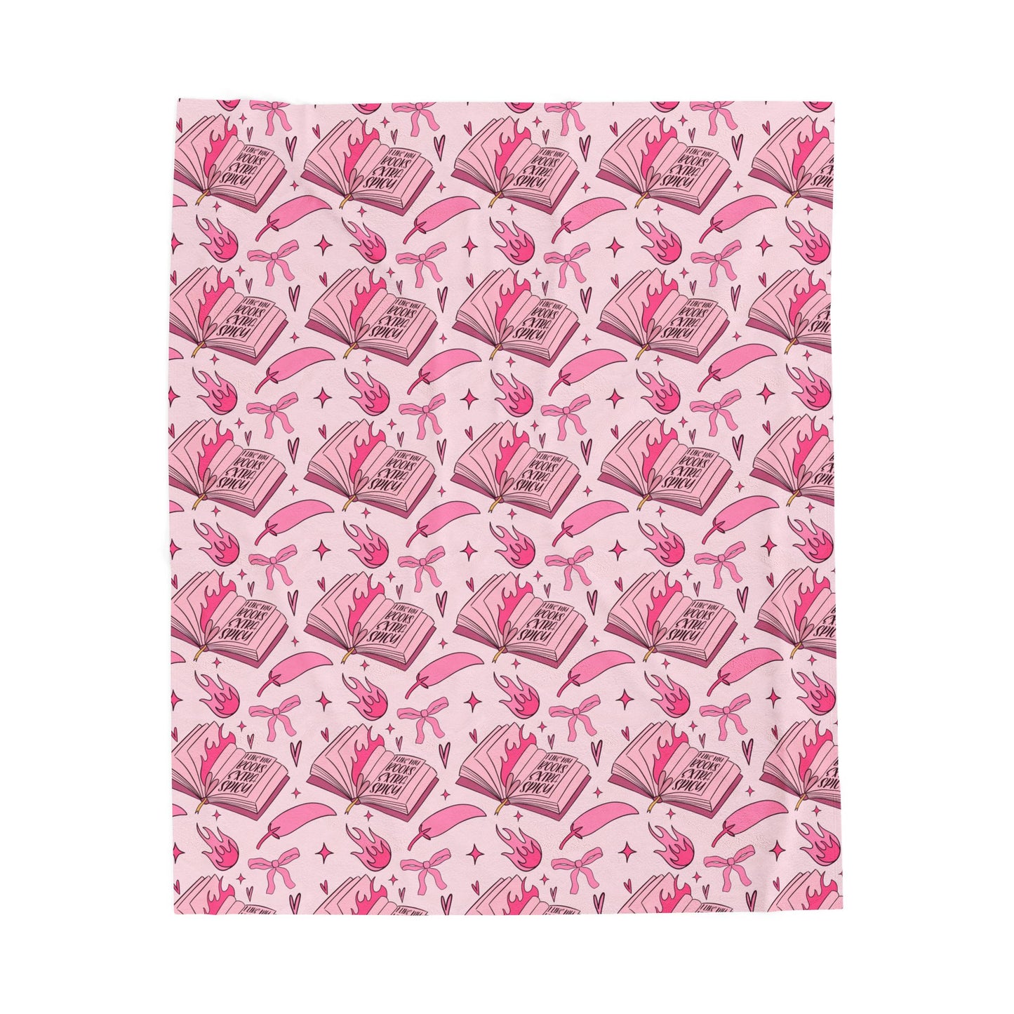 "I Like My Books Extra Spicy" Velveteen Plush Blanket