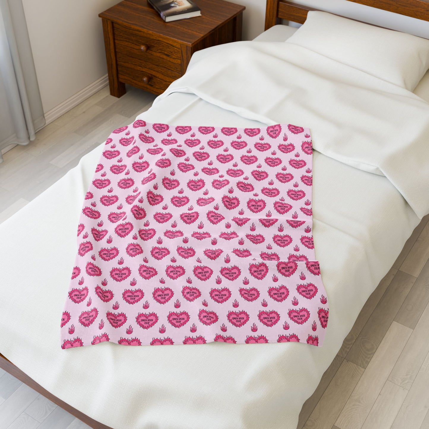 Cozy Spicy Book Club Velveteen Plush Blanket