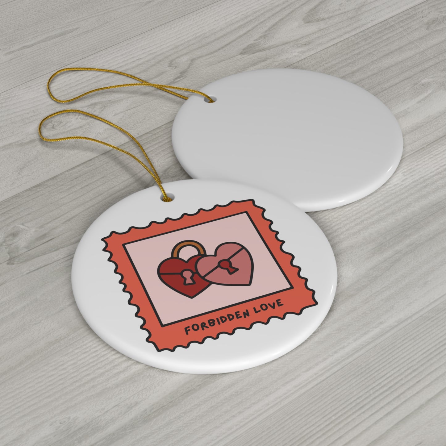 Forbidden Love Ceramic Ornament