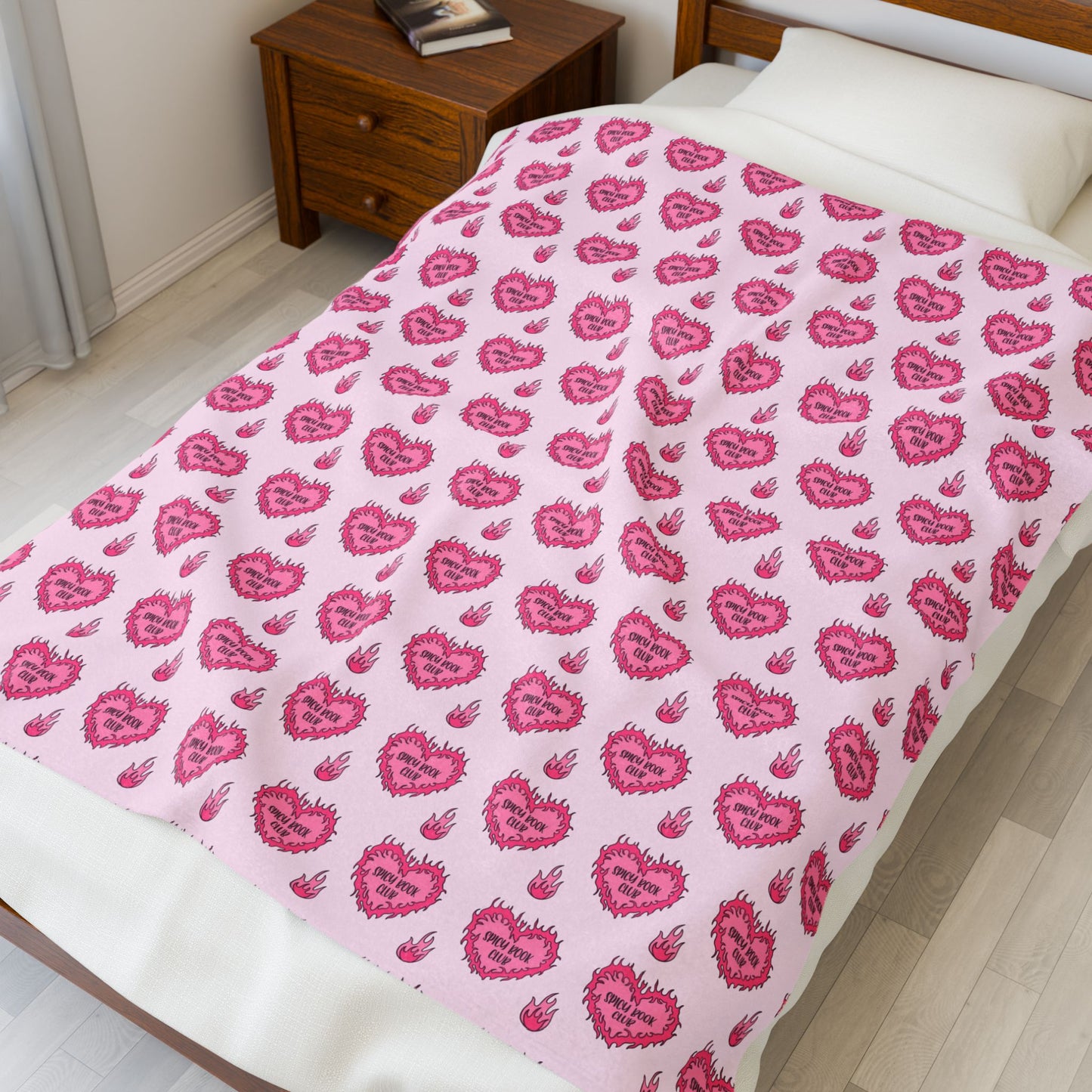 Cozy Spicy Book Club Velveteen Plush Blanket
