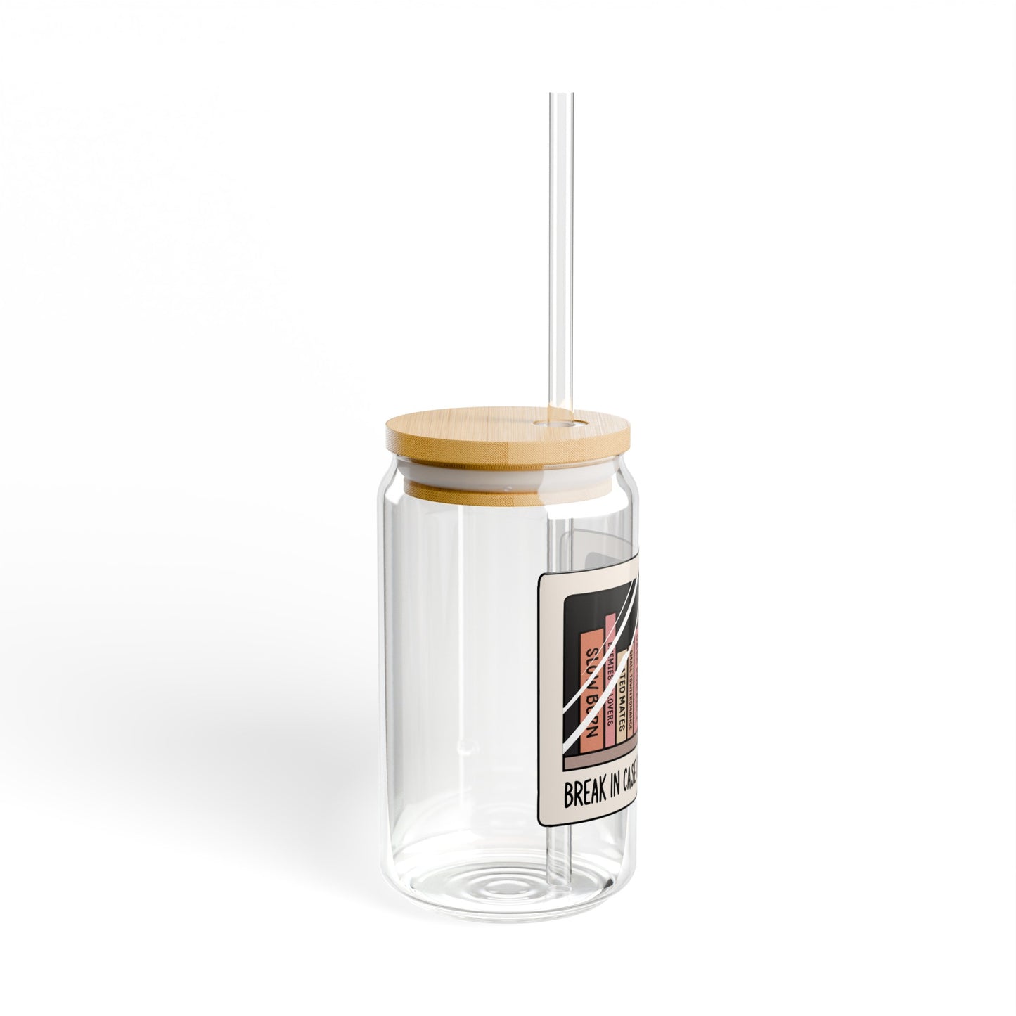 Emergency Book Trope Sipper Glass, 16oz