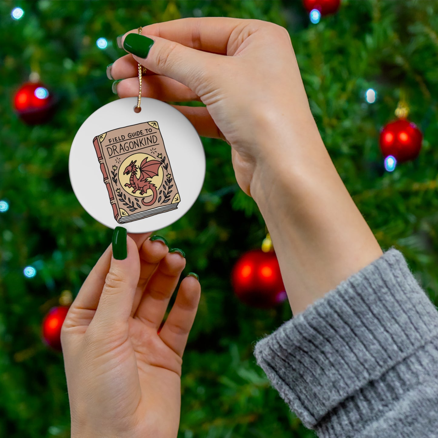 Field Guide to Dragonkind Ceramic Ornament