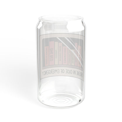 Emergency Book Trope Sipper Glass, 16oz