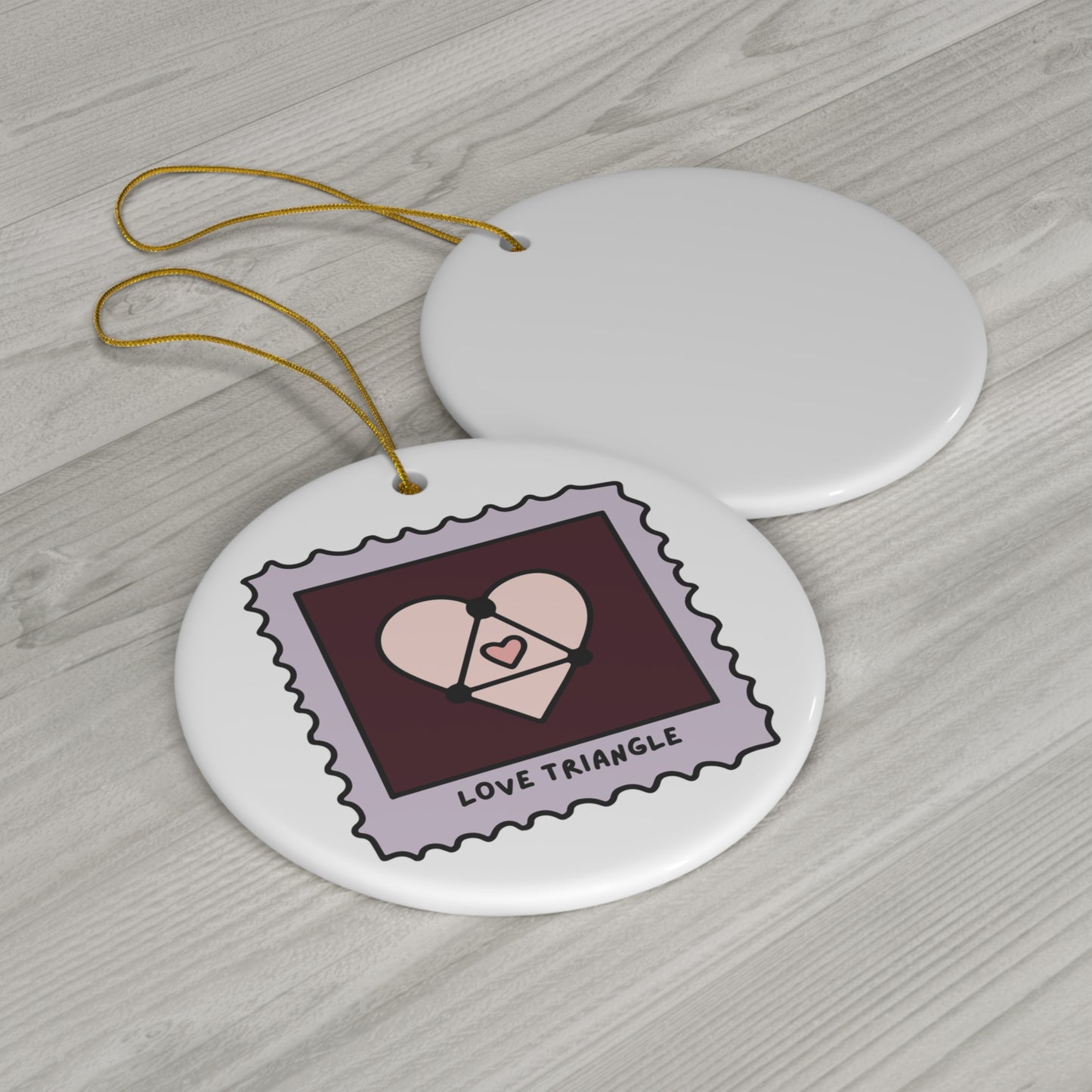 Love Triangle Book Trope Ceramic Ornament
