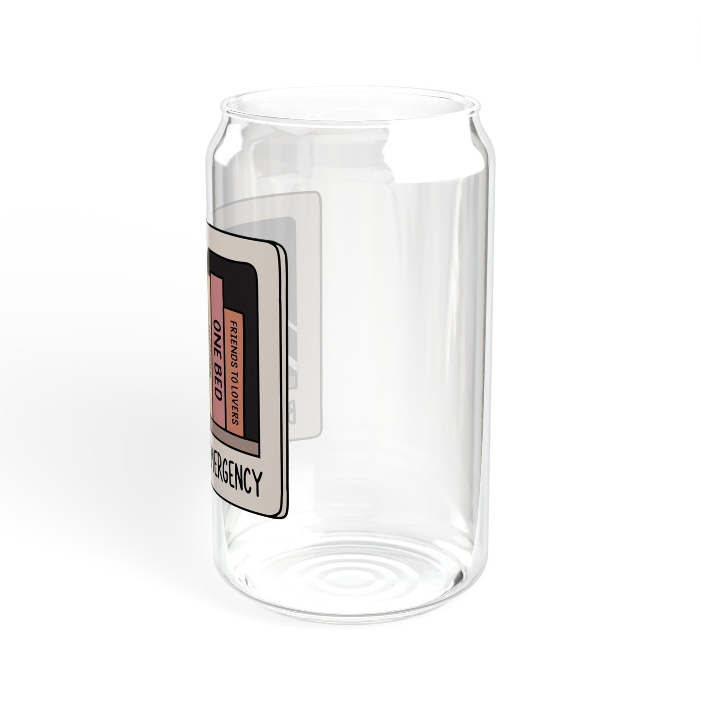 Emergency Book Trope Sipper Glass, 16oz